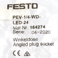 Festo Winkeldose PEV-1/4-WD-LED-24 164274 OVP