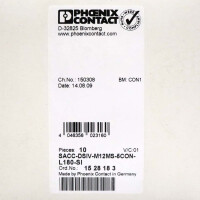 Phoenix Contact Einbausteckverbinder SACC-DSIV-M12MS-5CON-L180-SI 1528183 (10Stk.) OVP