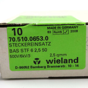 Wieland Steckereinsatz BAS STF 6 2,5 50 70.510.0653.0 (10Stk.) OVP