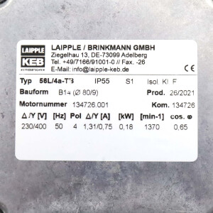 Laipple/KEB Getriebemotor 56L/4a-TB 0,18kW i=5 NOV