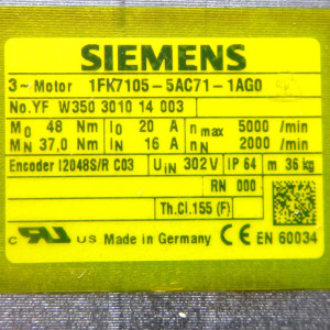 Siemens Synchronservomotor 1FK7105-5AC71-1AG0 OVP