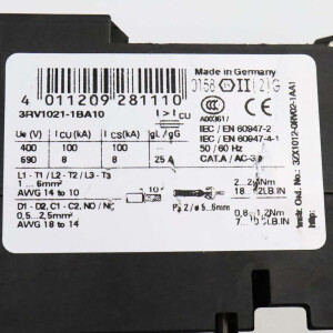 Siemens Leistungsschalter 3RV1021-1BA10 GEB