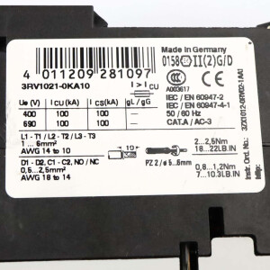 Siemens Leistungsschalter 3RV1021-0KA10 GEB