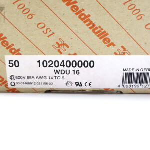 Weidmüller Durchgangsklemme WDU 16 1020400000 (50Stk.) OVP