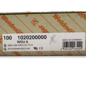 Weidmüller Durchgangsklemme WDU 6 1020200000 (100Stk.) OVP