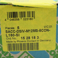 Phoenix Contact Einbausteckverbinder SACC-DSIV-M12MS-5CON-L180-SI 1528183 (5Stk.) OVP