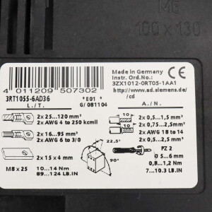 Siemens Schütz 3RT1055-6AD36 GEB