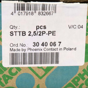 Phoenix Contact Schutzleiter-Doppelstockklemme STTB 2,5/2P-PE 3040067 (35Stk.) OVP