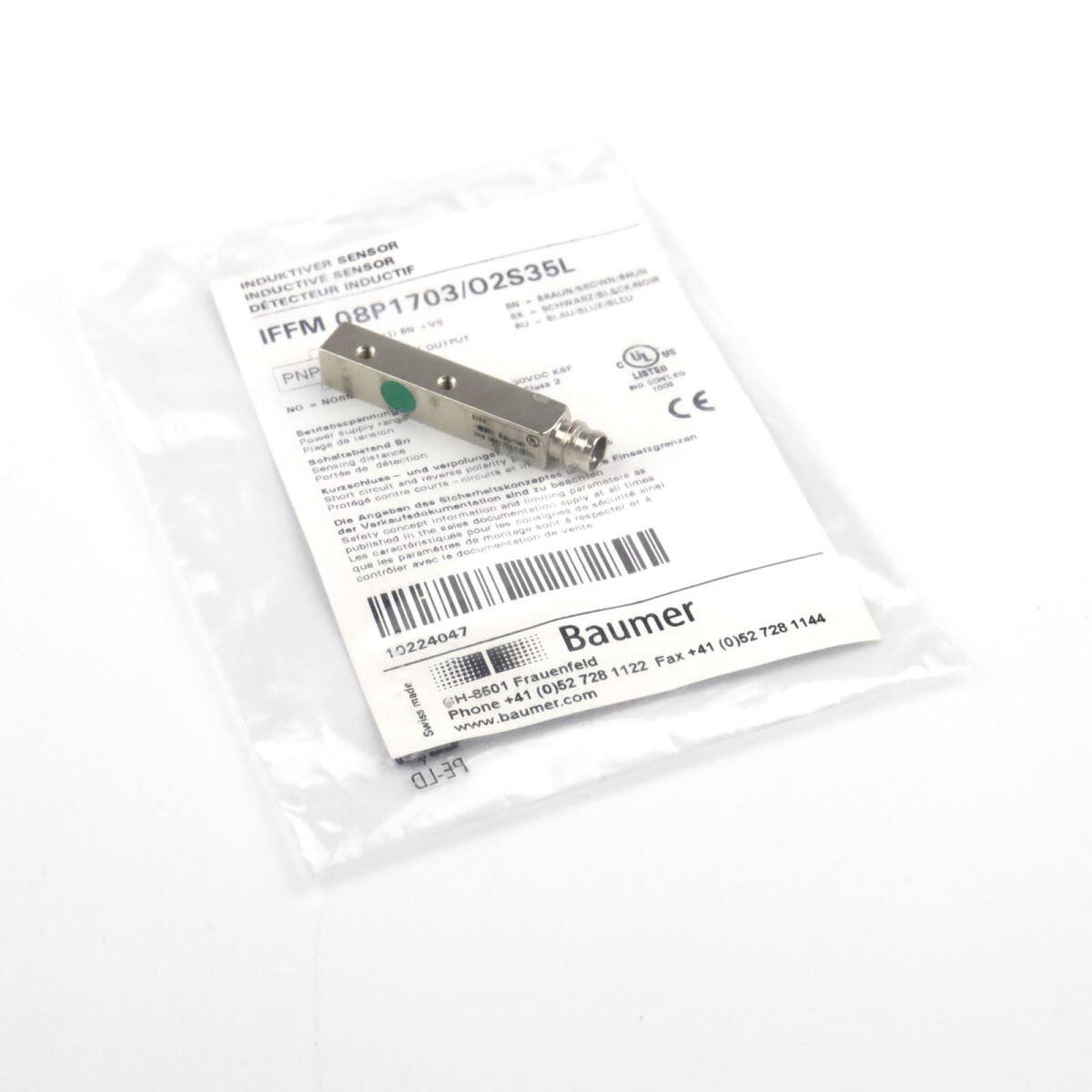 Baumer electric Induktiver Sensor IFFM 08P1703/O2S35L OVP