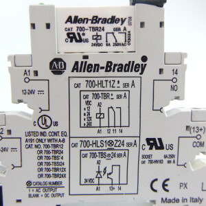 Allen Bradley Relaissockel 700-HLS1Z24 Ser.A + Einzelrelais 700-TBR24 (9Stk) GEB