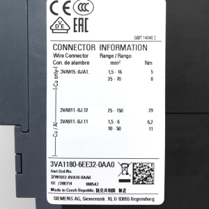 Siemens Leistungsschalter 3VA1180-6EE32-0AA0 OVP
