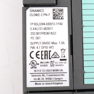 Sinamics CU240E-2 PN-F 6SL3244-0BB13-1FA0 FS:D01 FW:4.7 GEB