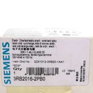 Siemens Überlastrelais 3RB2016-2PB0 OVP