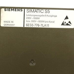 Simatic S5 776 Leistungsausgabe 6ES5 776-7LA11 GEB