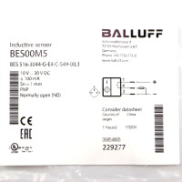 Balluff induktiver Sensor BES00M5 BES 516-3044-G-E4-C-S49-00,3 OVP