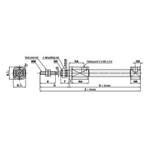SMC Pneumatikzylinder CJ2B6-45R OVP