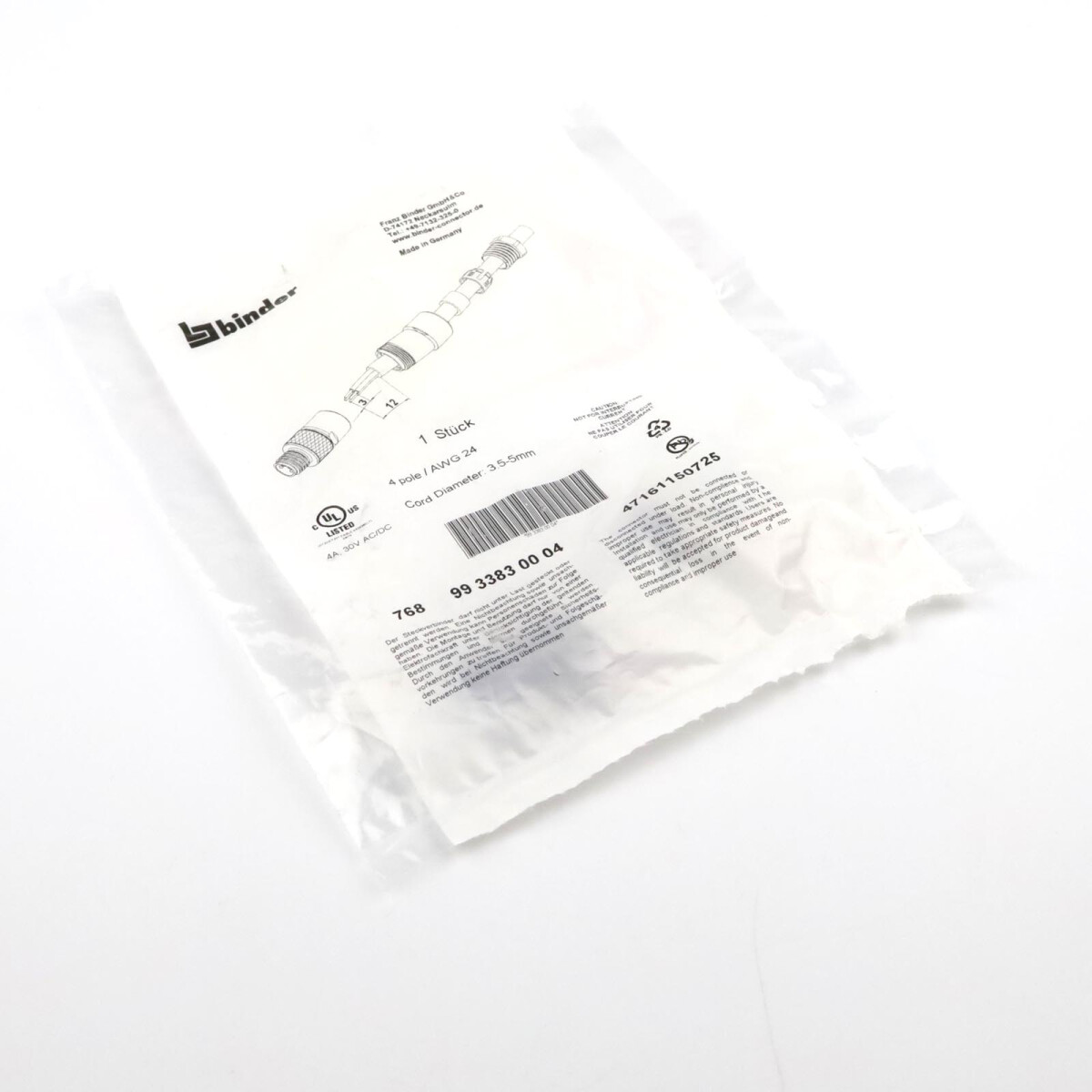 binder Stecker 768 99-3383-00-04 OVP