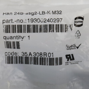 Harting Sockelgehäuse Han 24B-asg2-LB-K-M32 19300240297 OVP
