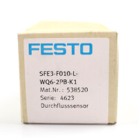 Festo Durchflusssensor SFE3-F010-L-WQ6-2PB-K1 538520 OVP
