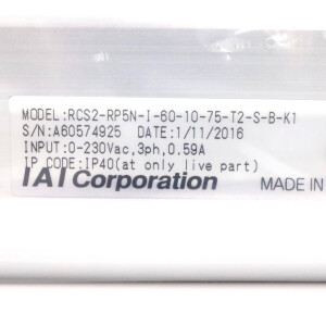 IAI Corporation RoboCylinder RCS2-RP5N-I-60-10-75-T2-S-B-K1 NOV