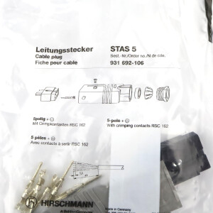 Hirschmann Leitungsstecker STAS 5 931692-106 OVP