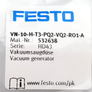 Festo Vakuumsaugdüse VN-10-H-T3-PQ2-VQ2-RO1-A 532638 OVP