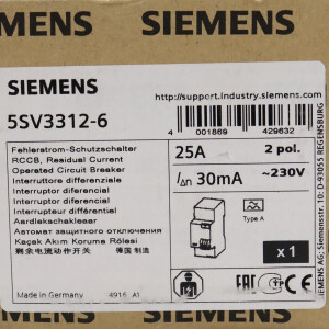 Siemens FI-Schutzschalter 5SV3312-6 OVP