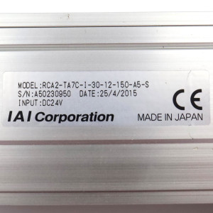 IAI Corporation RoboCylinder RCA2-TA7C-I-30-12-150-A5-S GEB