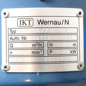 IKT Blockpumpe SKP-14/20/1,5 14m³/h 2890min NOV