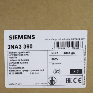 Siemens NH-Sicherungseinsatz 3NA3360 (3Stk.) OVP
