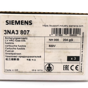 Siemens NH-Sicherungseinsatz 3NA3807 (3Stk.) OVP