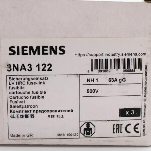 Siemens NH-Sicherungseinsatz 3NA3122 (3Stk.) OVP