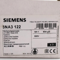 Siemens NH-Sicherungseinsatz 3NA3122 (3Stk.) OVP