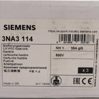 Siemens NH-Sicherungseinsatz 3NA3114 (3Stk.) OVP