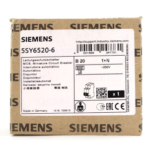 Siemens Leitungsschutzschalter 5SY6520-6 OVP