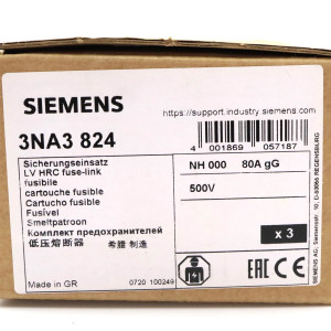 Siemens NH-Sicherungseinsatz 3NA3824 (3Stk.) OVP