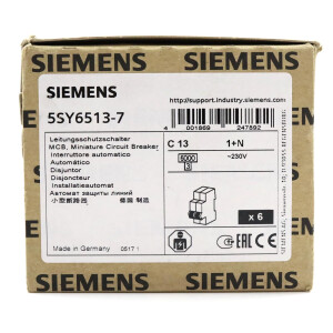 Siemens Leitungsschutzschalter 5SY6513-7 (6Stk.) SIE