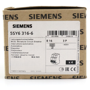 Siemens Leitungsschutzschalter 5SY6316-6 (4Stk.) OVP