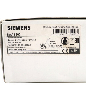 Siemens Durchgangsklemme 8WA1205 (19Stk.) OVP