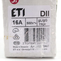 ETI Sicherungseinsatz 002312405 DII 16A/500V (22Stk.) OVP