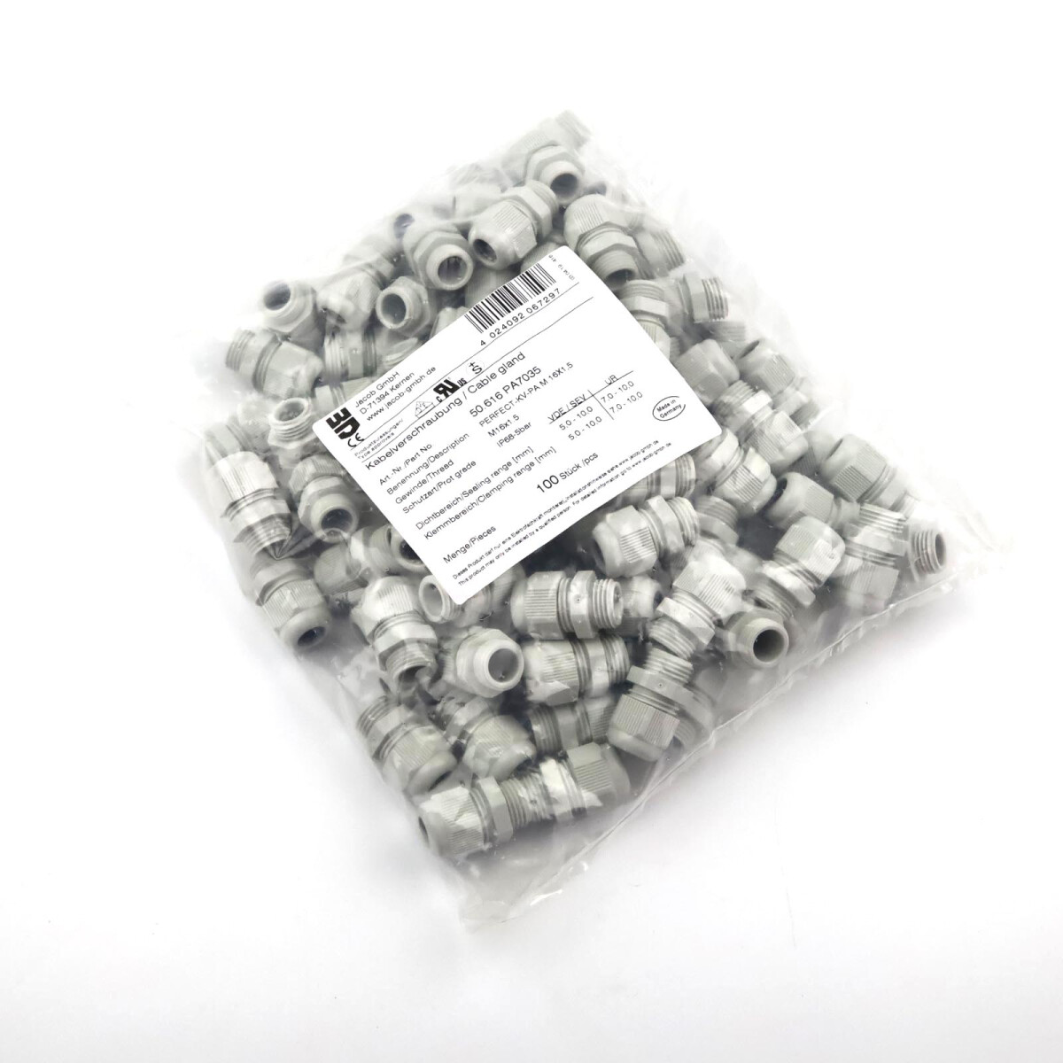 Jacob Kabelverschraubung 50.616 PA7035 M16x1.5 (100Stk.) OVP