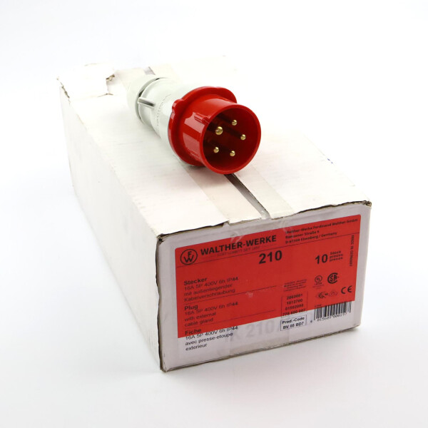 Walther CEE Stecker 210 16A 5P 400V (10Stk.) OVP