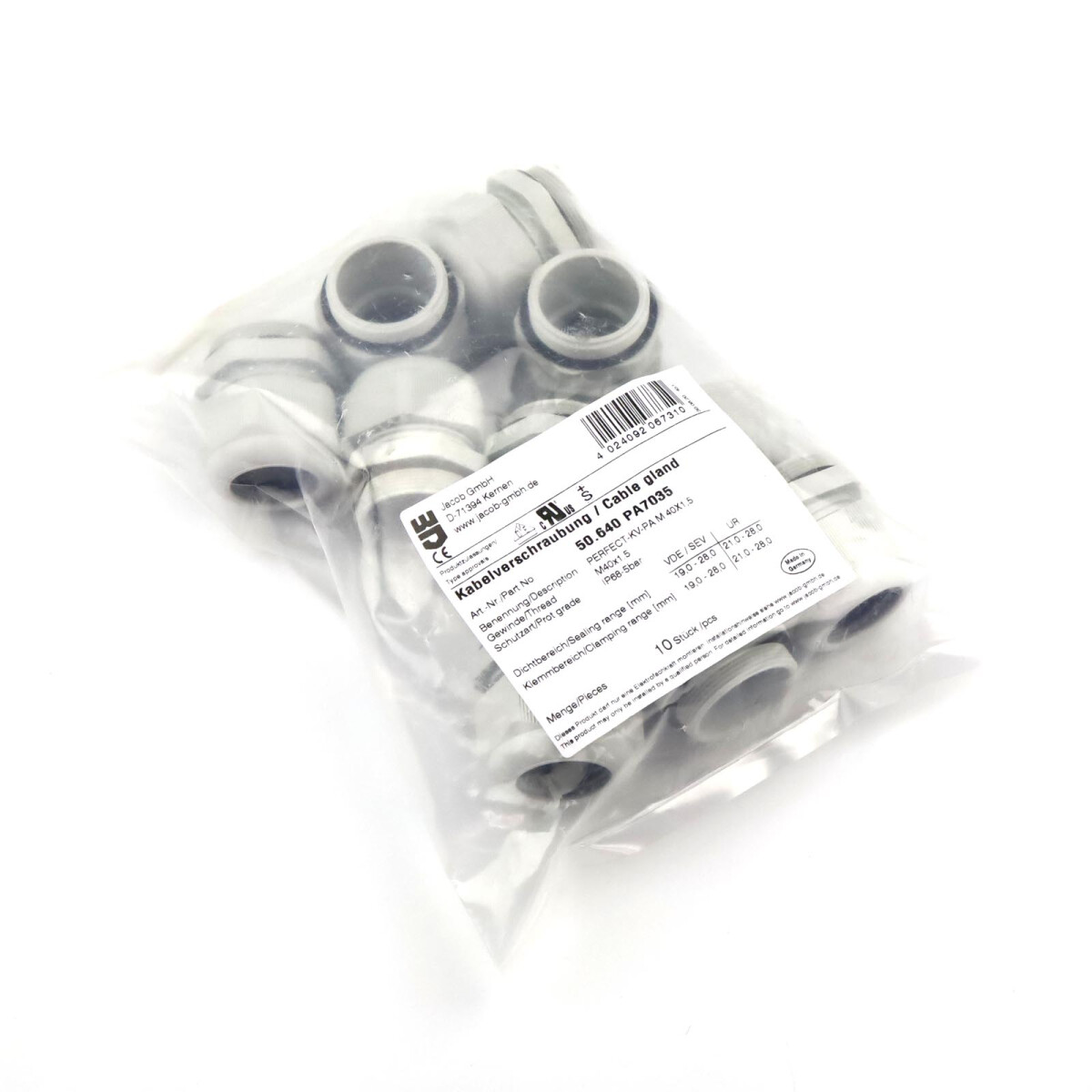Jacob Kabelverschraubung 50.640 PA7035 M40x1.5 (10Stk.) OVP