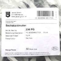 Jacob Sechskantmutter 236 PG Pg36 (50Stk.) OVP