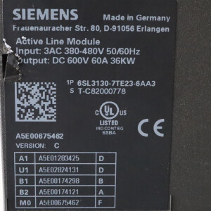 Sinamics Active Line Module S120 6SL3130-7TE23-6AA3 Vers.C GEB
