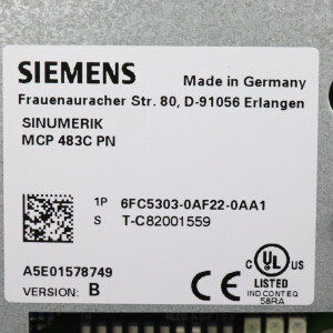 Siemens Sinumerik MCP483CPN 6FC5303-0AF22-0AA1 E-Stand:B GEB