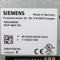 Siemens Sinumerik MCP483CPN 6FC5303-0AF22-0AA1 E-Stand:B GEB