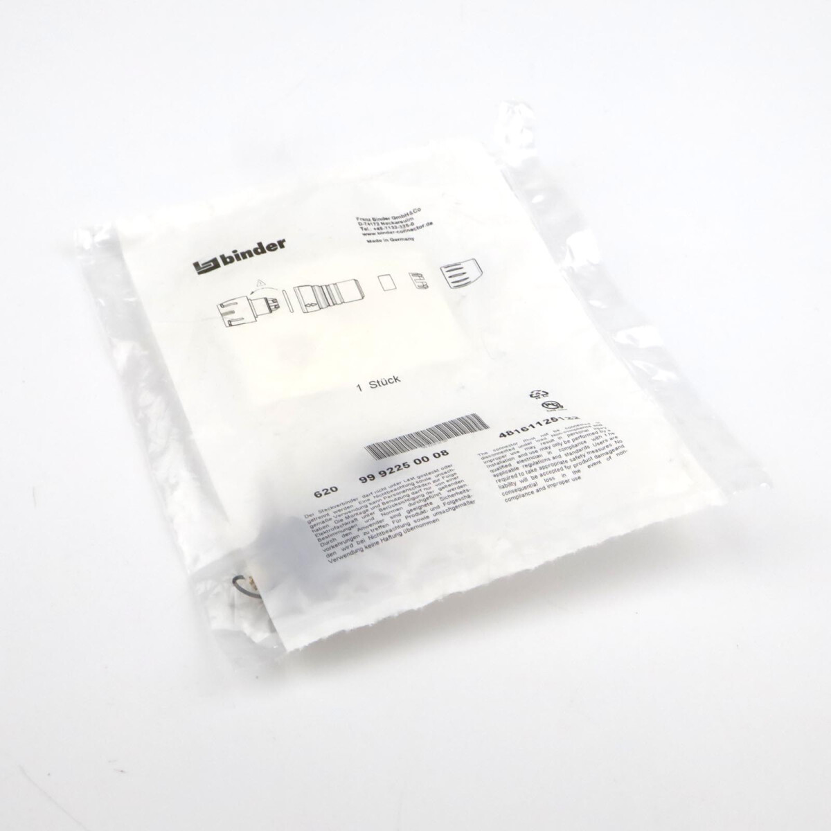 binder Snap-In Kabelstecker 99 9225 00 08 OVP