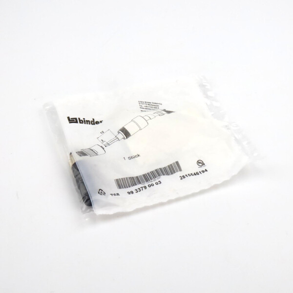 binder M8 Kabelstecker 99 3379 00 03 OVP