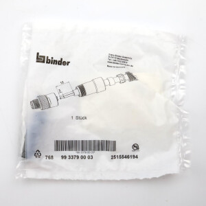 binder M8 Kabelstecker 99 3379 00 03 OVP